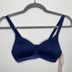 Warner's Blue Super Soft Wirefree Bra 34A NWT